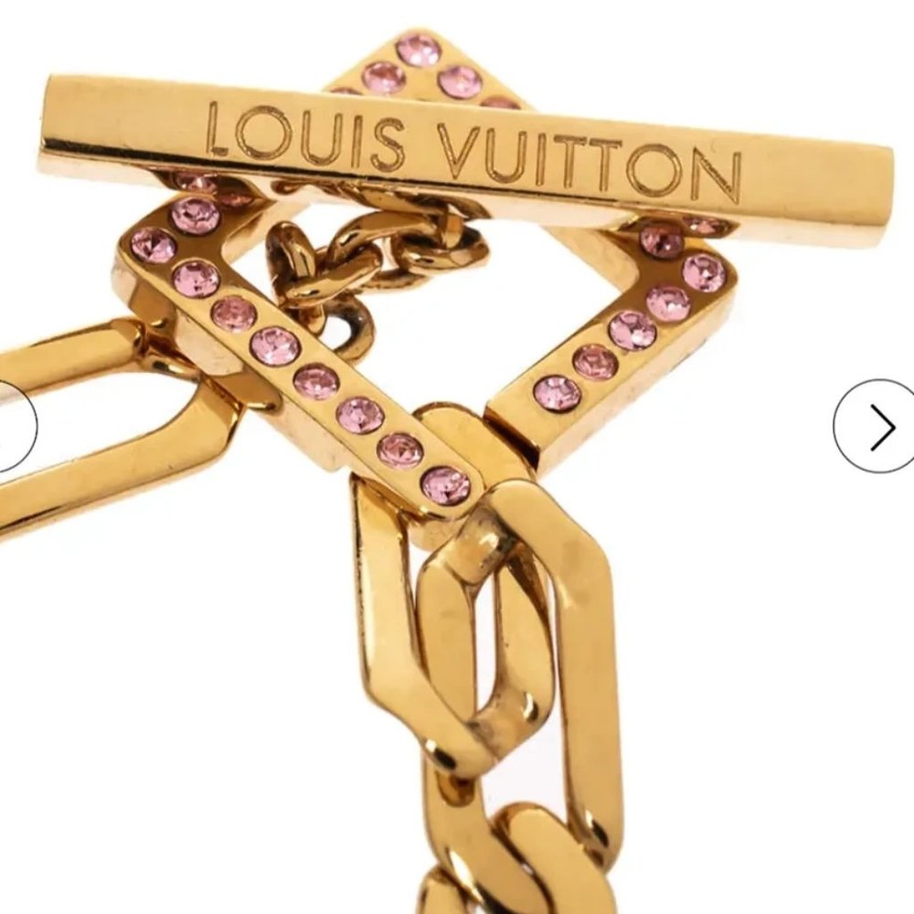 Louis Vuitton Louis Vuitton Crystal Monogram Idylle Gold Tone Toggle Bracelet